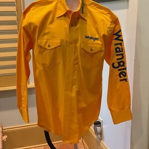Wrangler Men's Bold Yellow Button Down Shirt